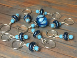 Glass Bead & Pearl Stitch Marker Set- Dark Blue , Stitch Markers - Jill's Beaded Knit Bits, Jill's Beaded Knit Bits
 - 10