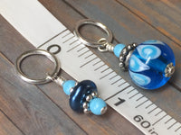 Glass Bead & Pearl Stitch Marker Set- Dark Blue , Stitch Markers - Jill's Beaded Knit Bits, Jill's Beaded Knit Bits
 - 7