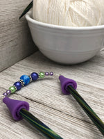 Jewel Tone Knitting Needle Point Protector Jewelry