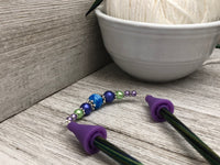 Jewel Tone Knitting Needle Point Protector Jewelry
