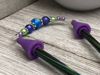 Jewel Tone Knitting Needle Point Protector Jewelry