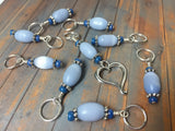 Sky Blue Open Heart Stitch Marker Set , Stitch Markers - Jill's Beaded Knit Bits, Jill's Beaded Knit Bits
 - 1