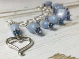 Sky Blue Open Heart Stitch Marker Set , Stitch Markers - Jill's Beaded Knit Bits, Jill's Beaded Knit Bits
 - 4