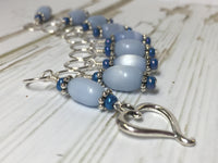 Sky Blue Open Heart Stitch Marker Set , Stitch Markers - Jill's Beaded Knit Bits, Jill's Beaded Knit Bits
 - 5