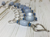 Sky Blue Open Heart Stitch Marker Set , Stitch Markers - Jill's Beaded Knit Bits, Jill's Beaded Knit Bits
 - 6