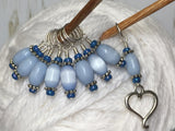 Sky Blue Open Heart Stitch Marker Set , Stitch Markers - Jill's Beaded Knit Bits, Jill's Beaded Knit Bits
 - 2