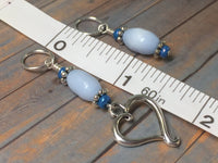 Sky Blue Open Heart Stitch Marker Set , Stitch Markers - Jill's Beaded Knit Bits, Jill's Beaded Knit Bits
 - 9