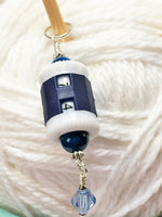 Hanging Barrel Style Row Counter-Blue , Stitch Markers - Jill's Beaded Knit Bits, Jill's Beaded Knit Bits
 - 2