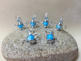 6 Snag Free Little Blue Teapot Stitch Markers- Gift for Knitters , Stitch Markers - Jill's Beaded Knit Bits, Jill's Beaded Knit Bits
 - 3