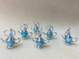 6 Snag Free Little Blue Teapot Stitch Markers- Gift for Knitters , Stitch Markers - Jill's Beaded Knit Bits, Jill's Beaded Knit Bits
 - 4