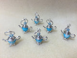 6 Snag Free Little Blue Teapot Stitch Markers- Gift for Knitters , Stitch Markers - Jill's Beaded Knit Bits, Jill's Beaded Knit Bits
 - 5