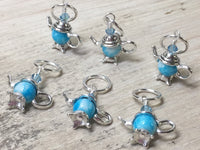 6 Snag Free Little Blue Teapot Stitch Markers- Gift for Knitters , Stitch Markers - Jill's Beaded Knit Bits, Jill's Beaded Knit Bits
 - 8
