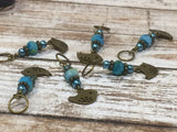 Bluebird Stitch Markers- Snag Free 6 Piece Knitting Set- Optional Holder , stitch markers - Jill's Beaded Knit Bits, Jill's Beaded Knit Bits
 - 2