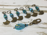Bluebird Stitch Markers- Snag Free 6 Piece Knitting Set- Optional Holder , stitch markers - Jill's Beaded Knit Bits, Jill's Beaded Knit Bits
 - 3