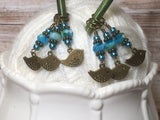 Bluebird Stitch Markers- Snag Free 6 Piece Knitting Set- Optional Holder , stitch markers - Jill's Beaded Knit Bits, Jill's Beaded Knit Bits
 - 6