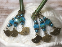 Bluebird Stitch Markers- Snag Free 6 Piece Knitting Set- Optional Holder , stitch markers - Jill's Beaded Knit Bits, Jill's Beaded Knit Bits
 - 8