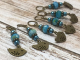 Bluebird Stitch Markers- Snag Free 6 Piece Knitting Set- Optional Holder , stitch markers - Jill's Beaded Knit Bits, Jill's Beaded Knit Bits
 - 12