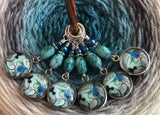 Blue Hummingbird Stitch Markers for Knitting
