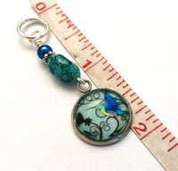 Blue Hummingbird Stitch Markers for Knitting