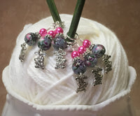 Bunny Rabbit Stitch Markers- Snag Free Knitting Gift , Stitch Markers - Jill's Beaded Knit Bits, Jill's Beaded Knit Bits
 - 3