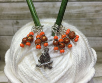 Camp Fire Stitch Marker Set- Orange , Stitch Markers - Jill's Beaded Knit Bits, Jill's Beaded Knit Bits
 - 2