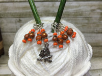 Camp Fire Stitch Marker Set- Orange , Stitch Markers - Jill's Beaded Knit Bits, Jill's Beaded Knit Bits
 - 1