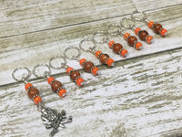 Camp Fire Stitch Marker Set- Orange , Stitch Markers - Jill's Beaded Knit Bits, Jill's Beaded Knit Bits
 - 3