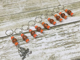 Camp Fire Stitch Marker Set- Orange , Stitch Markers - Jill's Beaded Knit Bits, Jill's Beaded Knit Bits
 - 3