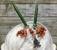 Camp Fire Stitch Marker Set- Orange , Stitch Markers - Jill's Beaded Knit Bits, Jill's Beaded Knit Bits
 - 8