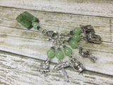 Camping Stitch Marker Set With Green Beaded Clip Holder , Stitch Markers - Jill's Beaded Knit Bits, Jill's Beaded Knit Bits
 - 2