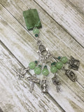 Camping Stitch Marker Set With Green Beaded Clip Holder , Stitch Markers - Jill's Beaded Knit Bits, Jill's Beaded Knit Bits
 - 3