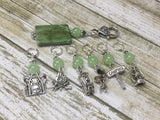 Camping Stitch Marker Set With Green Beaded Clip Holder , Stitch Markers - Jill's Beaded Knit Bits, Jill's Beaded Knit Bits
 - 5