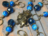 Cat & Yarn Stitch Marker Set- Blue , Stitch Markers - Jill's Beaded Knit Bits, Jill's Beaded Knit Bits
 - 4