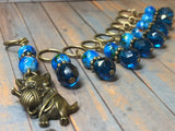 Cat & Yarn Stitch Marker Set- Blue , Stitch Markers - Jill's Beaded Knit Bits, Jill's Beaded Knit Bits
 - 1