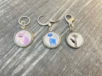 Cat Stitch Marker Charms for Knitting or Crochet, Closed Rings, Open Rings, or Clasps