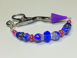 Cobalt Pink Scissor Fob Charm , accessories - Jill's Beaded Knit Bits, Jill's Beaded Knit Bits
 - 8