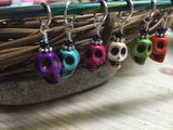 Colorful Skull Stitch Markers , Stitch Markers - Jill's Beaded Knit Bits, Jill's Beaded Knit Bits
 - 6