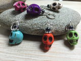 Colorful Skull Stitch Markers , Stitch Markers - Jill's Beaded Knit Bits, Jill's Beaded Knit Bits
 - 1