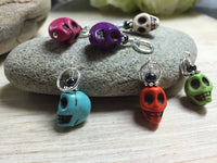 Colorful Skull Stitch Markers , Stitch Markers - Jill's Beaded Knit Bits, Jill's Beaded Knit Bits
 - 7