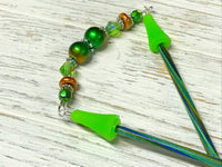 Green Copper Beaded Stitch Holder Point Protector