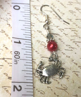 Red Crab Beaded Dangle Earrings , jewelry - Jill's Beaded Knit Bits, Jill's Beaded Knit Bits
 - 3