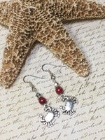 Red Crab Beaded Dangle Earrings , jewelry - Jill's Beaded Knit Bits, Jill's Beaded Knit Bits
 - 4