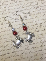 Red Crab Beaded Dangle Earrings , jewelry - Jill's Beaded Knit Bits, Jill's Beaded Knit Bits
 - 6