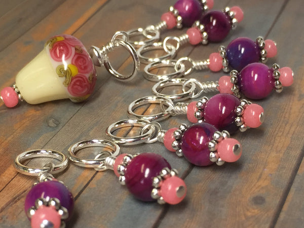 Cupcake Stitch Marker Set , Stitch Markers - Jill's Beaded Knit Bits, Jill's Beaded Knit Bits
 - 1