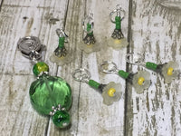 Green Crystal Stitch Marker Holder & Yellow Daffodil Stitch Markers , Stitch Markers - Jill's Beaded Knit Bits, Jill's Beaded Knit Bits
 - 9