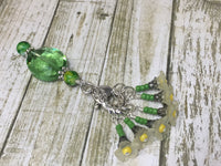 Green Crystal Stitch Marker Holder & Yellow Daffodil Stitch Markers , Stitch Markers - Jill's Beaded Knit Bits, Jill's Beaded Knit Bits
 - 2