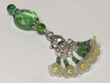 Green Crystal Stitch Marker Holder & Yellow Daffodil Stitch Markers , Stitch Markers - Jill's Beaded Knit Bits, Jill's Beaded Knit Bits
 - 1