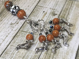 Dachshund Stitch Markers And Beaded Stitch Marker Holder , Stitch Markers - Jill's Beaded Knit Bits, Jill's Beaded Knit Bits
 - 4