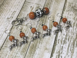 Dachshund Stitch Markers And Beaded Stitch Marker Holder , Stitch Markers - Jill's Beaded Knit Bits, Jill's Beaded Knit Bits
 - 1