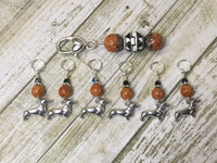 Dachshund Stitch Markers And Beaded Stitch Marker Holder , Stitch Markers - Jill's Beaded Knit Bits, Jill's Beaded Knit Bits
 - 5